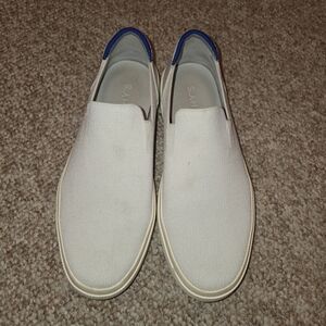 Rothy's White and Blue Slip-On Sneakers
